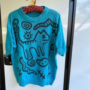 Sweater by Retrospective, one size fits all, beautiful turquoise